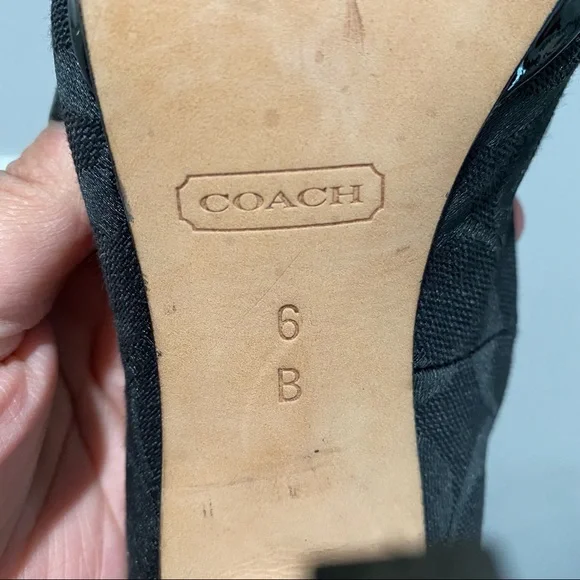 Coach Caya Signature Logo Allover Black 4” Pumps Heels Size 6 B - Picture 12 of 14